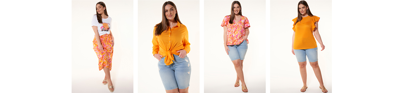4 orangefarbene Stile